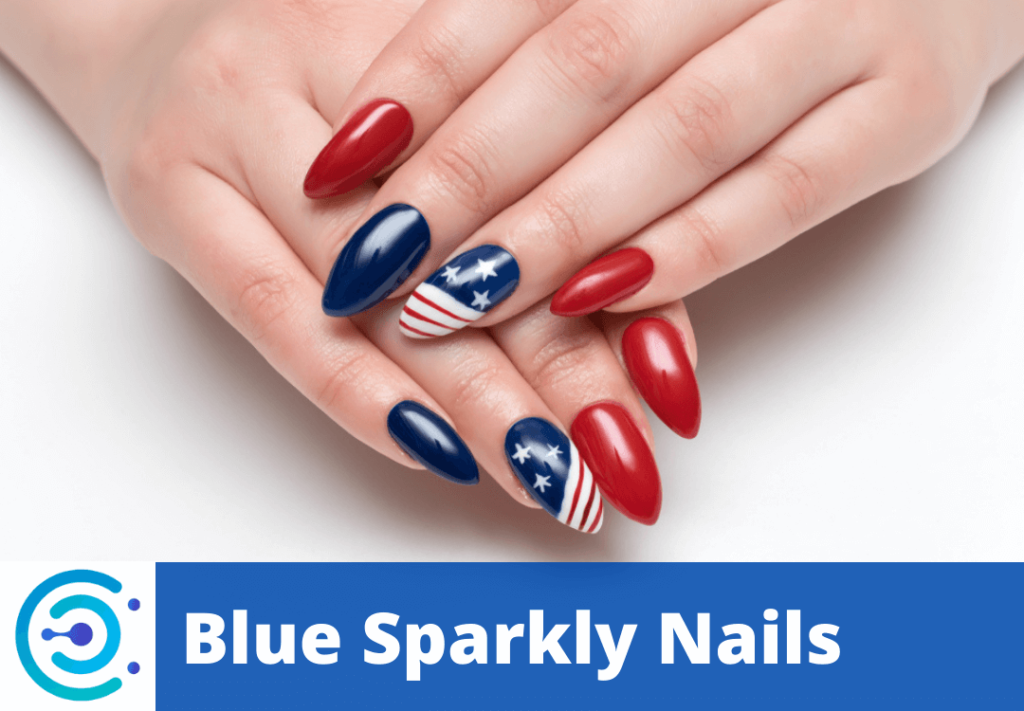 Red and Blue Nails Designs